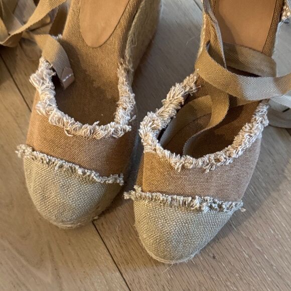 Tan Espadrille Wedge Sandals - Picture 5 of 5